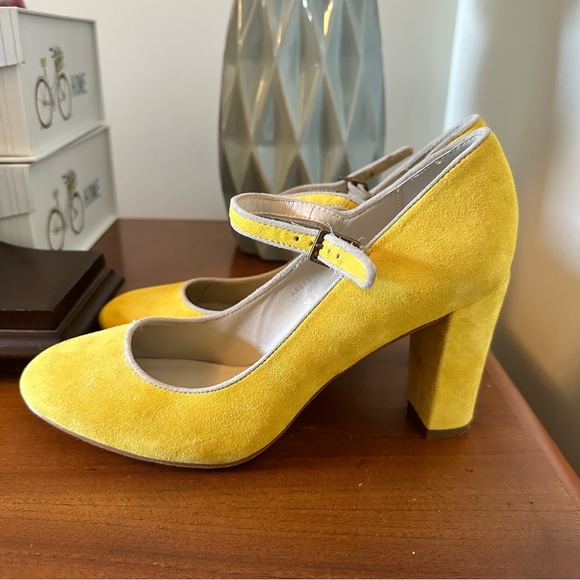 ✨Boden✨100% Suede Maryjanes in Yellow Leather Size 38.5 - Picture 6 of 6